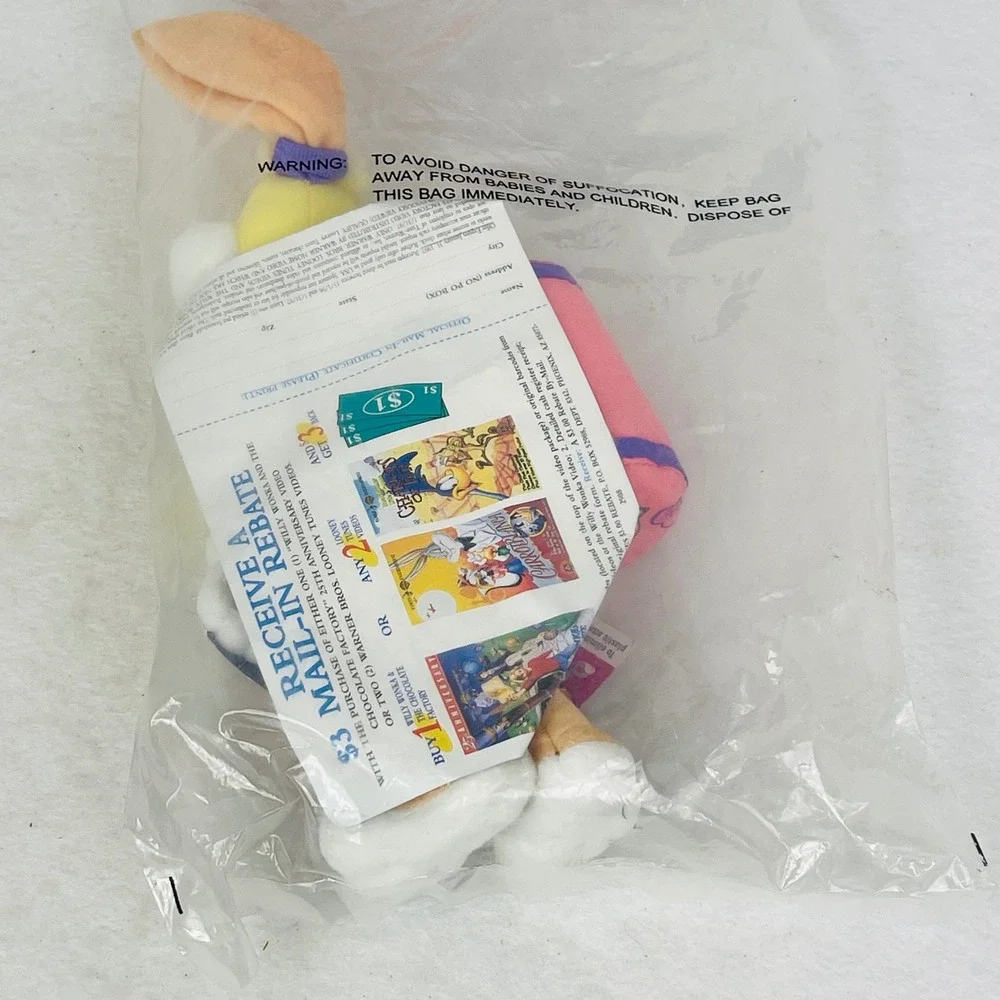 Vintage 1996 Space Jam Lola Bunny McDonald's Plush Toy New Sealed NIP